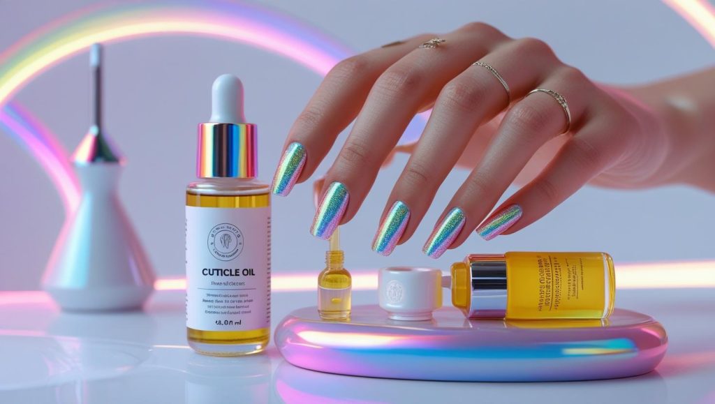 Holographic Nails 2025: Prismatic Trends for Stunning Manicures 13 Applying cuticle oil for flawless holographic nails in 2025
