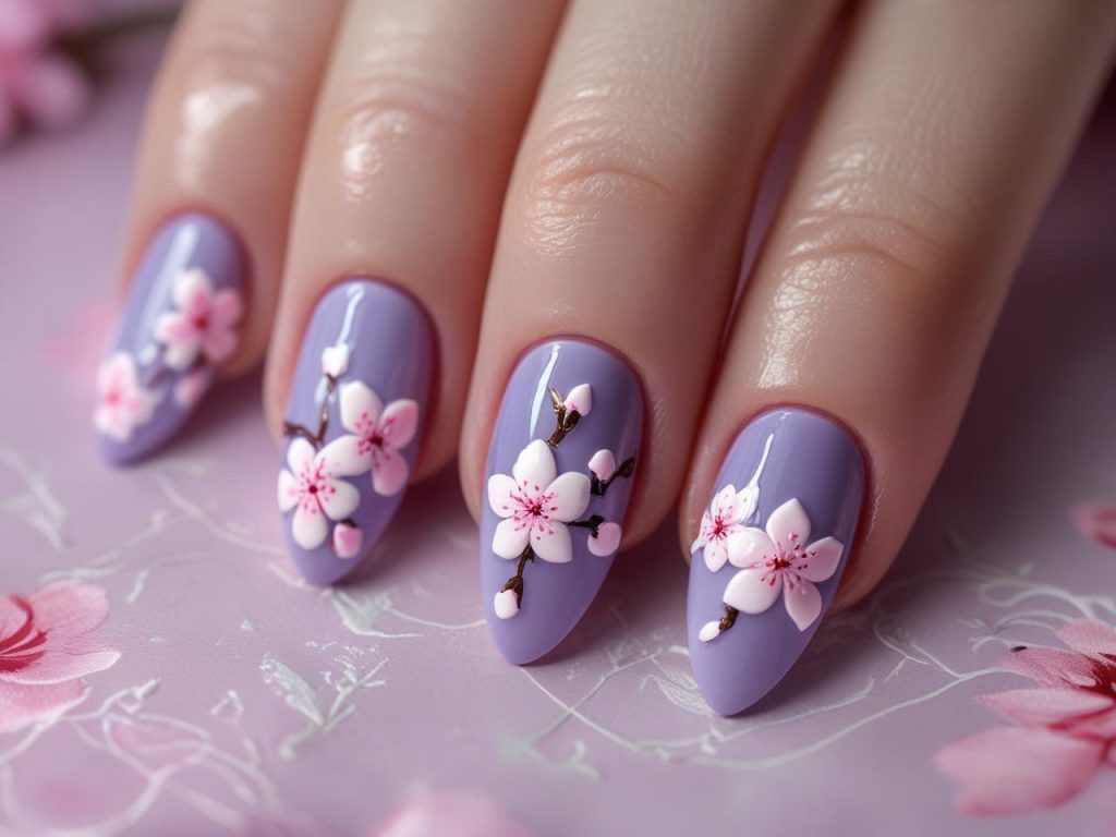 Birthday Nails 2025: Festive Trends for Stunning Nail Designs 9 Floral accent birthday nail designs with pink flowers for 2025