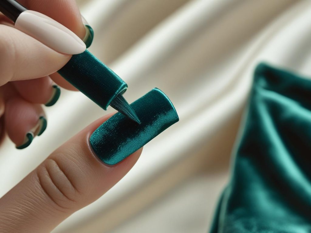 Square Nails 2025: Timeless Trends for Stunning Manicures 9 Creating velvet texture square nail designs for 2025 inspiration