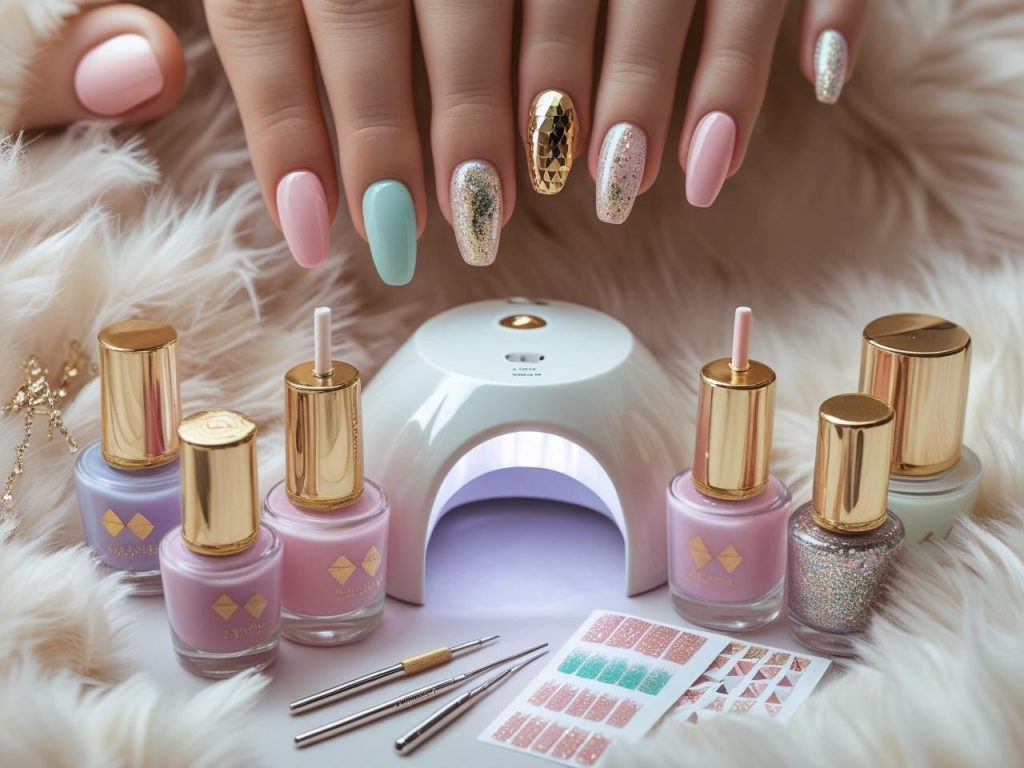 Square Nails 2025: Timeless Trends for Stunning Manicures 14 Nail art kit with chic polish and tools for 2025 square nail designs