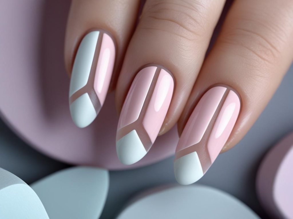 Negative space minimalist nail designs with white accents for 2025