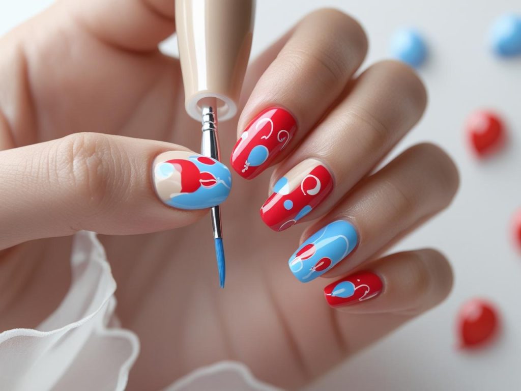 Birthday Nails 2025: Festive Trends for Stunning Nail Designs 8 Creating balloon motif birthday nail designs for 2025 inspiration