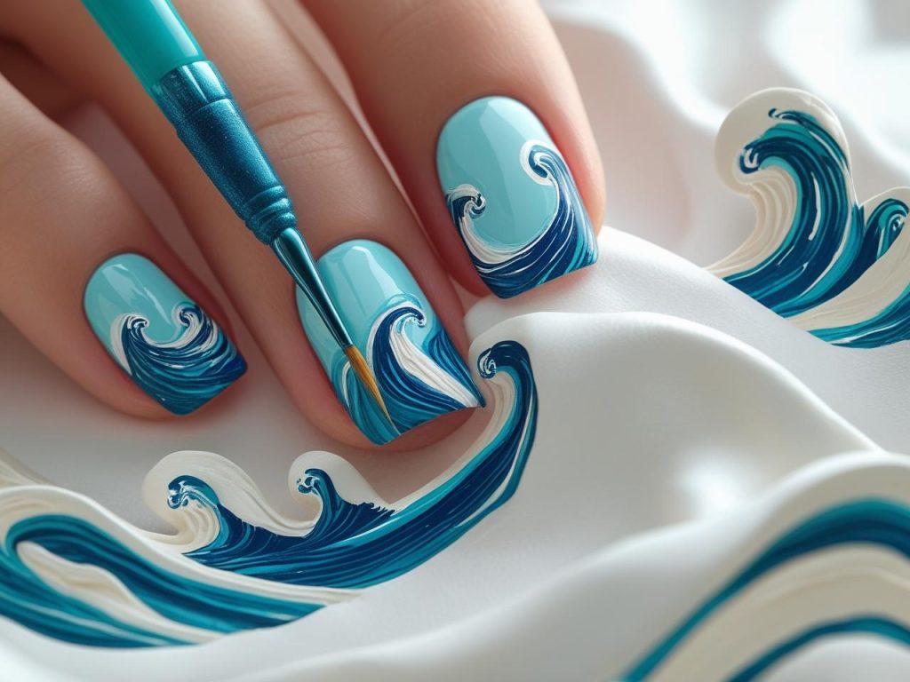 Creating ocean wave vacation nail designs for 2025 inspiration