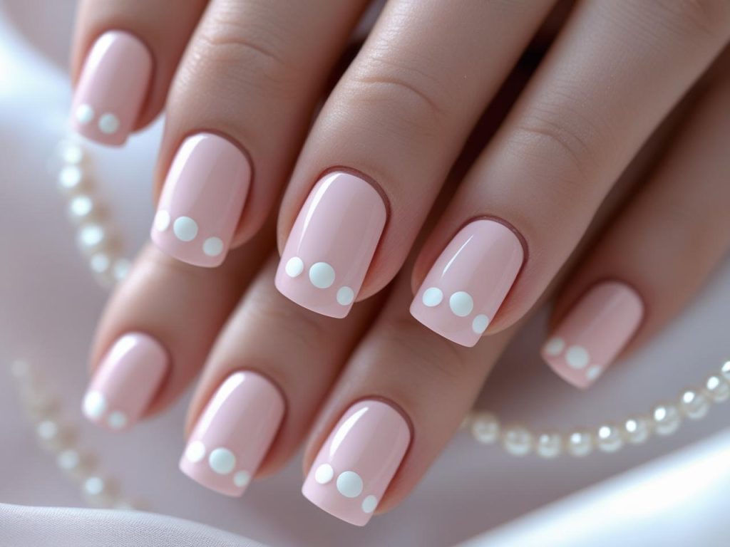 Single dot minimalist nail designs with white dots for 2025