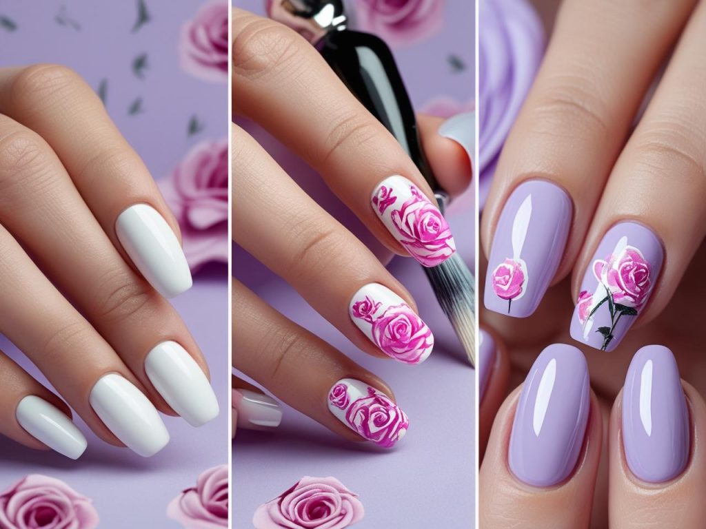 Floral Nail Art 2025: Vibrant Trends for Stunning Manicures 5 DIY rose pattern floral nail art tutorial for 2025 trends