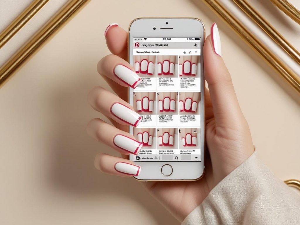 Square Nails 2025: Timeless Trends for Stunning Manicures 3 Classic French tip square nails on a Pinterest board, showcasing 2025 square nail trends