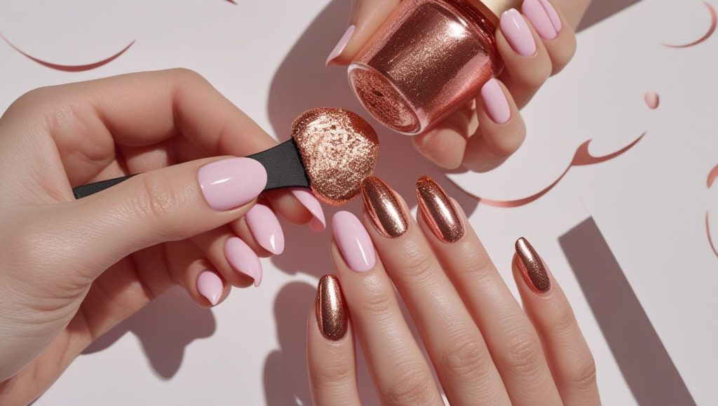 Creating rose gold chrome nail designs for 2025 inspiration