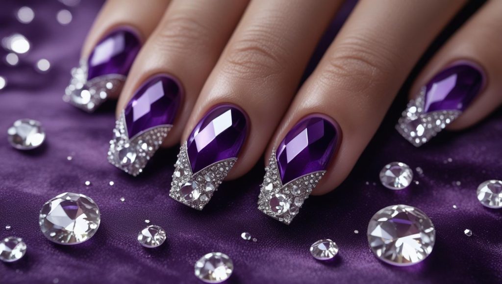 Cat Eye Nails 2025: Mesmerizing Trends for Stunning Manicures 10 Cat eye gemstone nail designs with clear gems for 2025