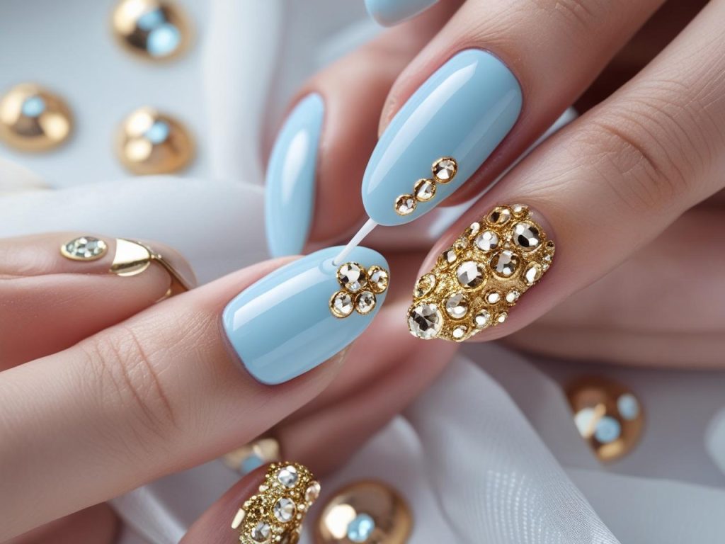 Birthday Nails 2025: Festive Trends for Stunning Nail Designs 12 Creating sparkle gem birthday nail designs for 2025 inspiration