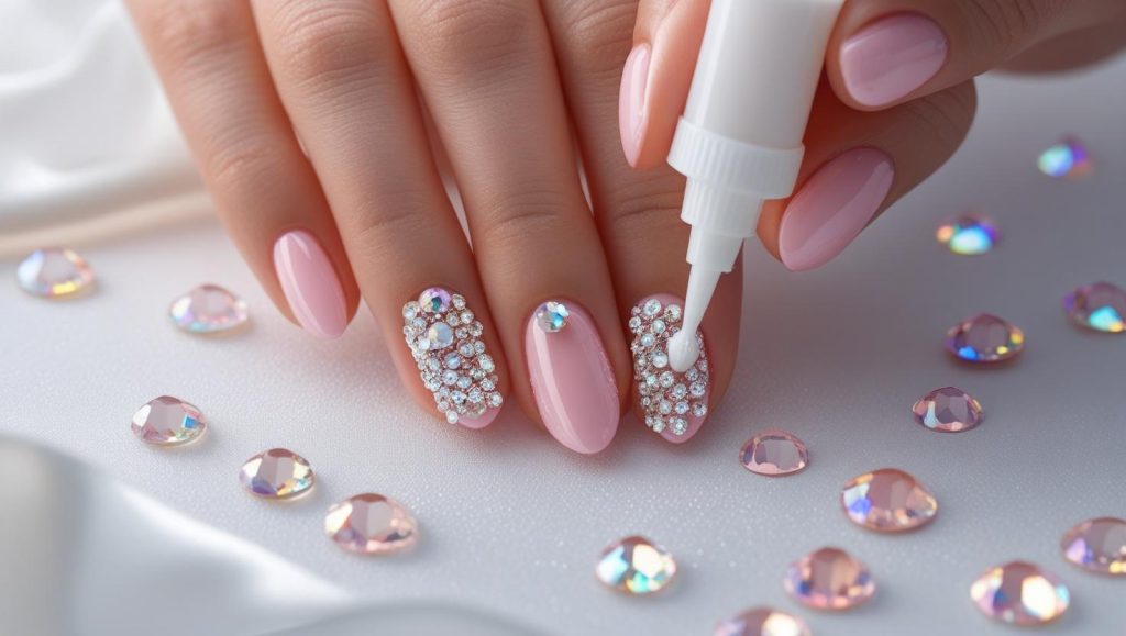 Round Nails 2025: Chic Trends for Stunning Manicures 11 Creating gemstone accent round nail designs for 2025 inspiration