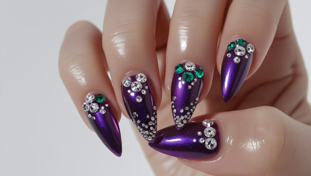 Cat Eye Nails 2025: Mesmerizing Trends for Stunning Manicures 11 Creating cat eye gemstone nail designs for 2025 inspiration
