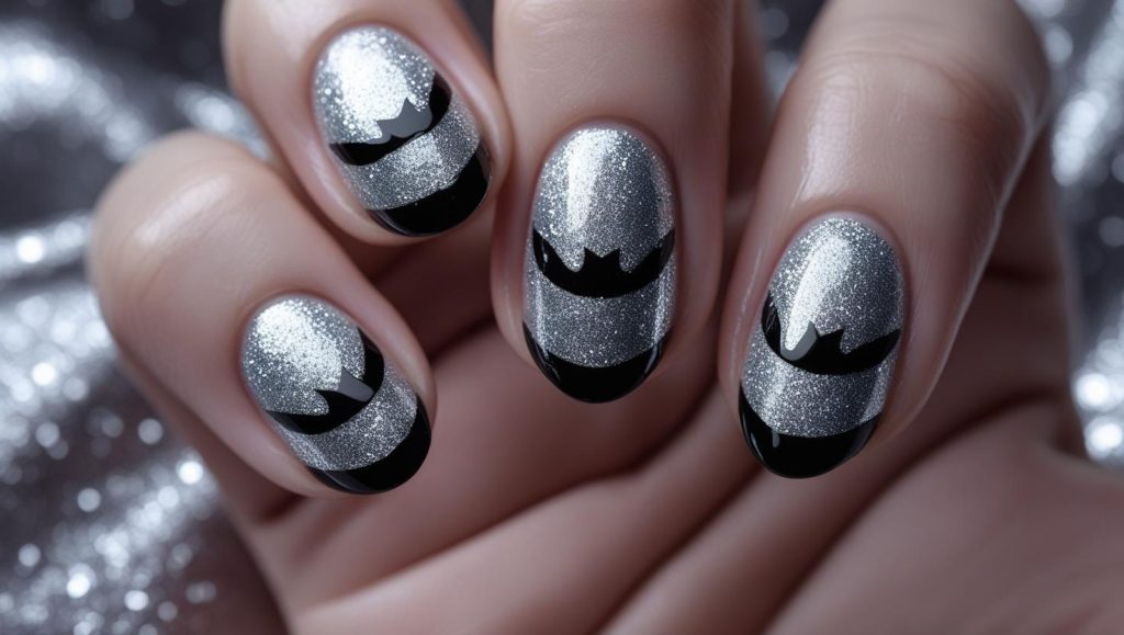 Cat Eye Nails 2025: Mesmerizing Trends for Stunning Manicures 6 Glitter cat eye nail designs with silver sparkle for 2025