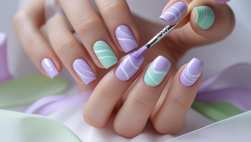 Round Nails 2025: Chic Trends for Stunning Manicures 8 Creating pastel swirl round nail designs for 2025 inspiration