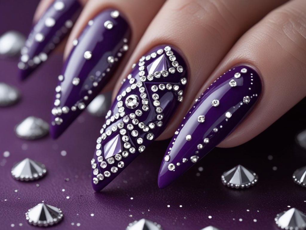 Coffin Nails 2025: Bold Trends for Stunning Manicures 11 Creating rhinestone embellished coffin nail designs for 2025 inspiration