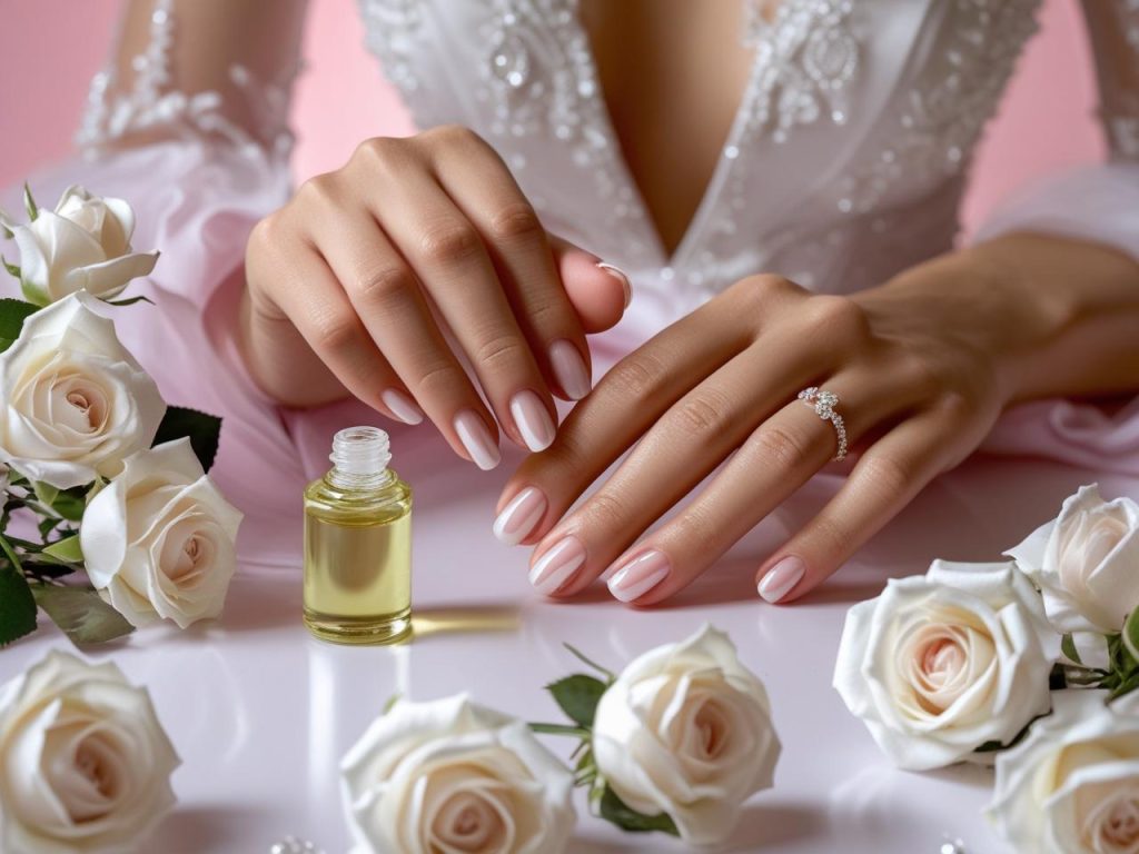 Bridal Nails 2025: Elegant Trends for Stunning Wedding Nail Designs 15 Applying cuticle oil for flawless bridal nails in 2025