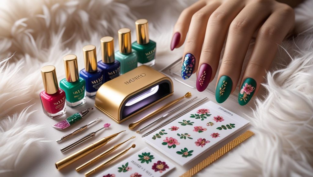 Nail art kit with matte polish and tools for 2025 matte nail designs