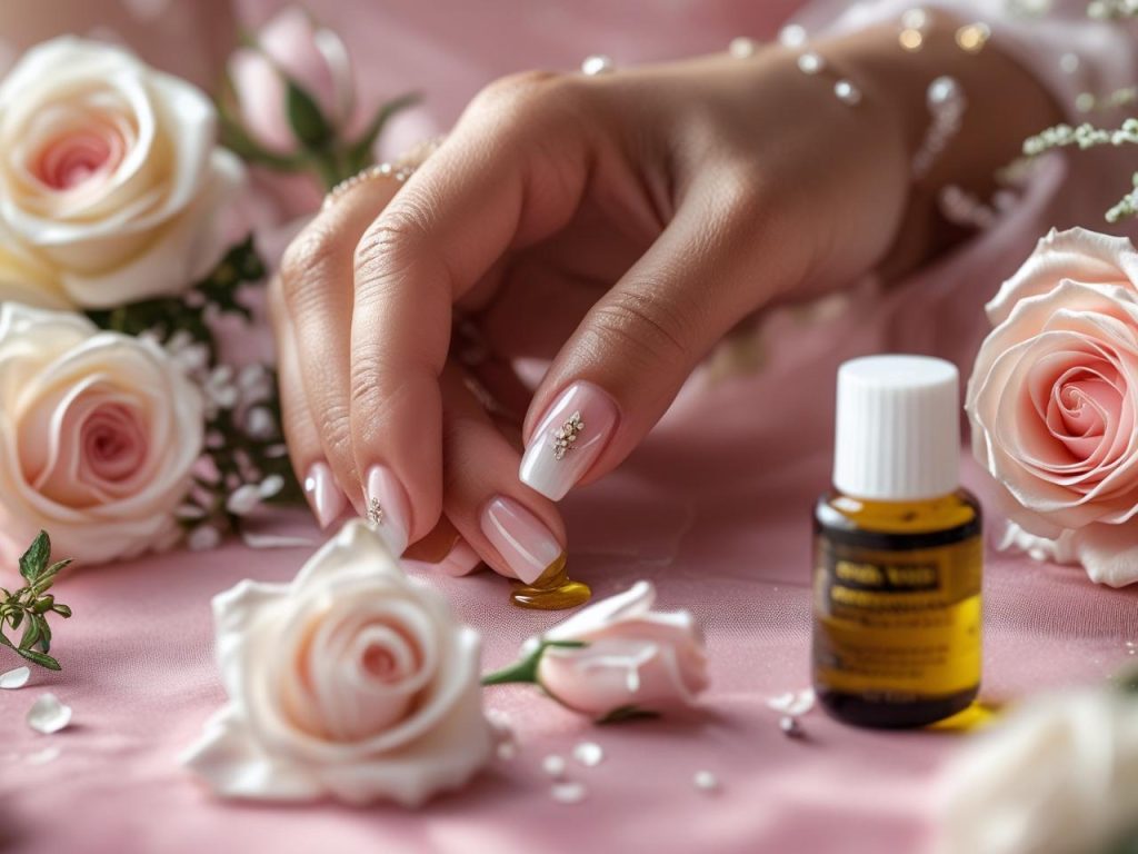 Wedding Nails 2025: Elegant Trends for Stunning Bridal Manicures 15 Applying cuticle oil for flawless wedding nails in 2025
