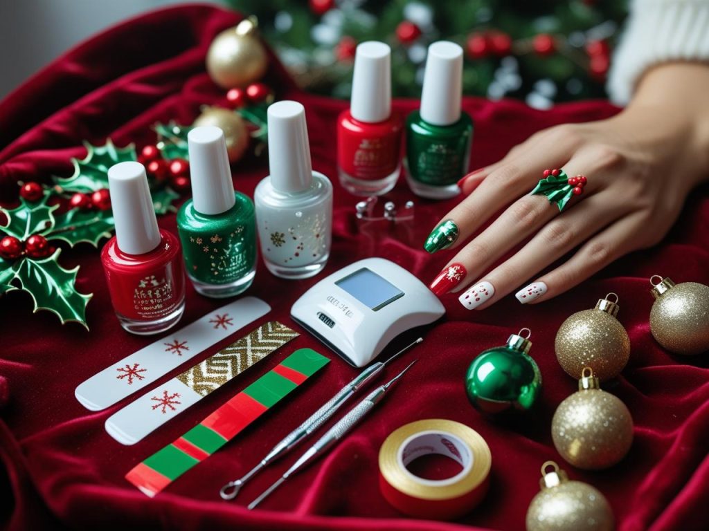 Christmas Nails 2025: c for Stunning Nail Designs 15 Nail art kit with festive polish and tools for 2025 Christmas nail designs
