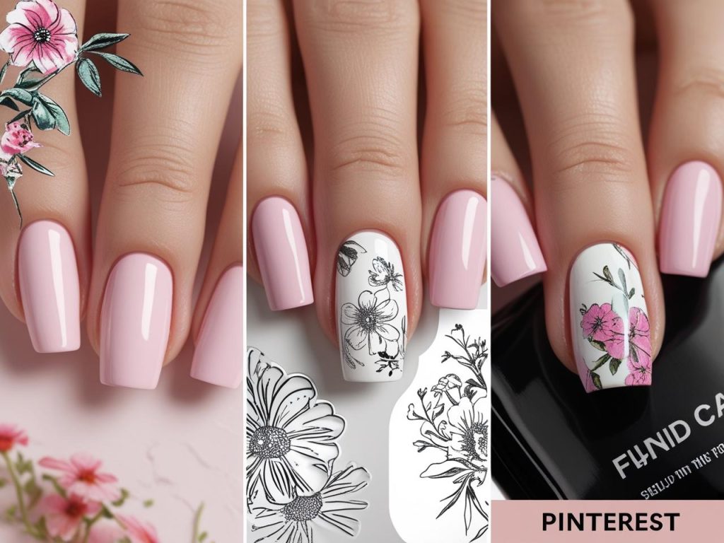 Round Nails 2025: Chic Trends for Stunning Manicures 5 DIY floral stamp round nail tutorial for 2025 trends