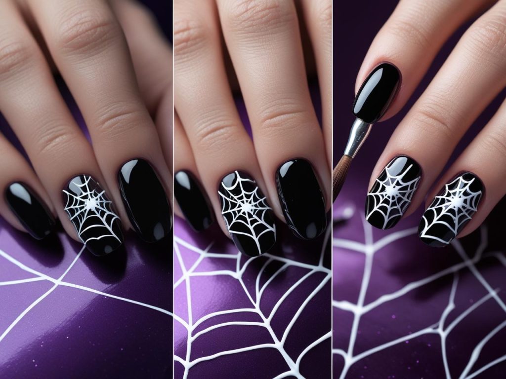 Halloween Nails 2025: Spooky Trends for Stunning Nail Designs 5 DIY spider web Halloween nail tutorial for 2025 trends
