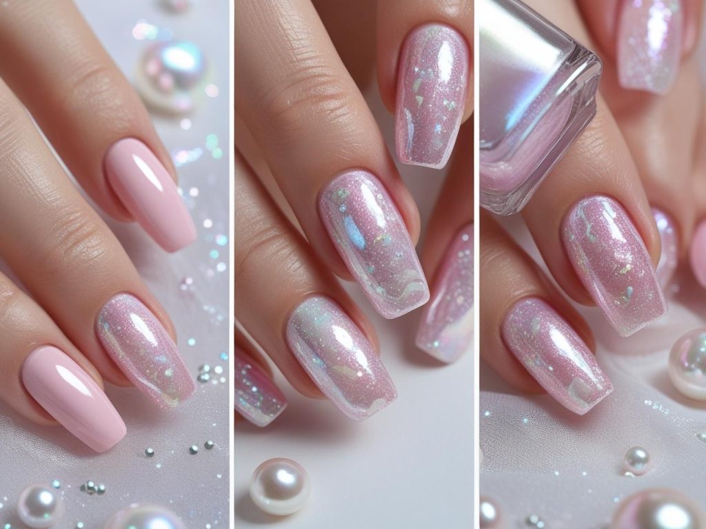 Bridal Nails 2025: Elegant Trends for Stunning Wedding Nail Designs 5 DIY pearl finish bridal nail tutorial for 2025 trends.