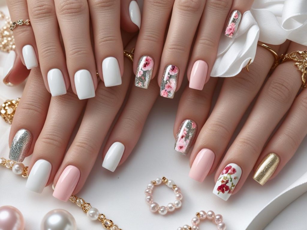 French Manicure 2025: Timeless and Chic Trends for Stunning Nails 2 “2025 French manicure designs with classic white, glitter, colored, and floral tips for Pinterest inspiration.”