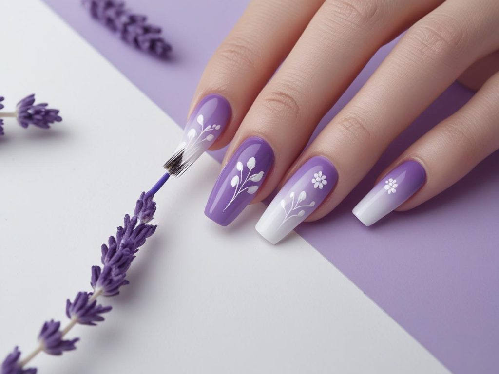 “Creating floral ombre nail designs for 2025 inspiration.”