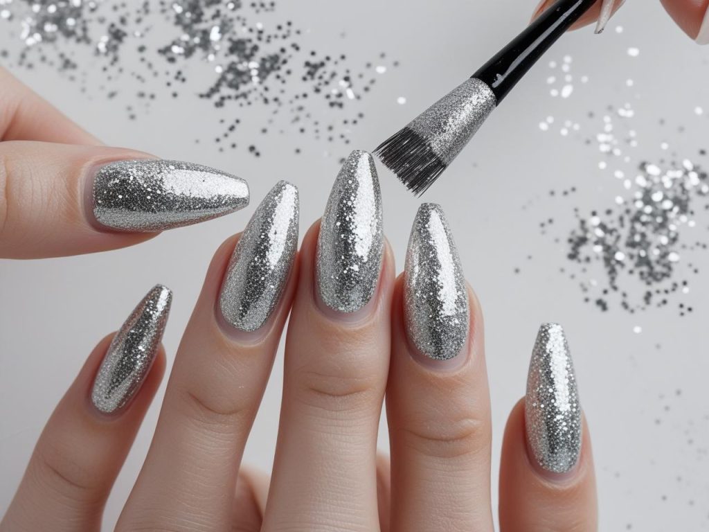 French Manicure 2025: Timeless and Chic Trends for Stunning Nails 7 “Creating glitter tip French manicure designs for 2025 inspiration.”