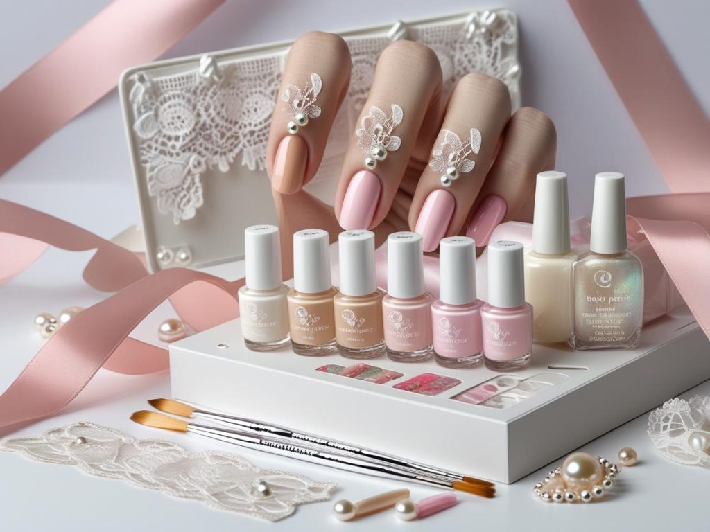 Baby Boomer Nails: Timeless and Pinterest-Worthy Manicures to Love 13 Nail art kit with polish and tools for baby boomer nail designs.
