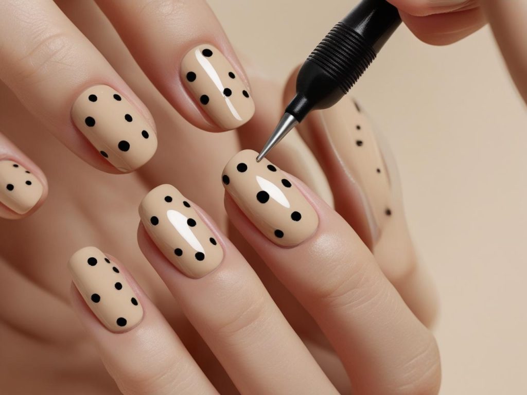  “Creating minimalist dot simple nail designs for inspiration.”