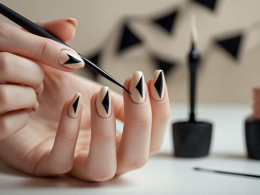  “Creating geometric accent easy nail designs for inspiration.”
