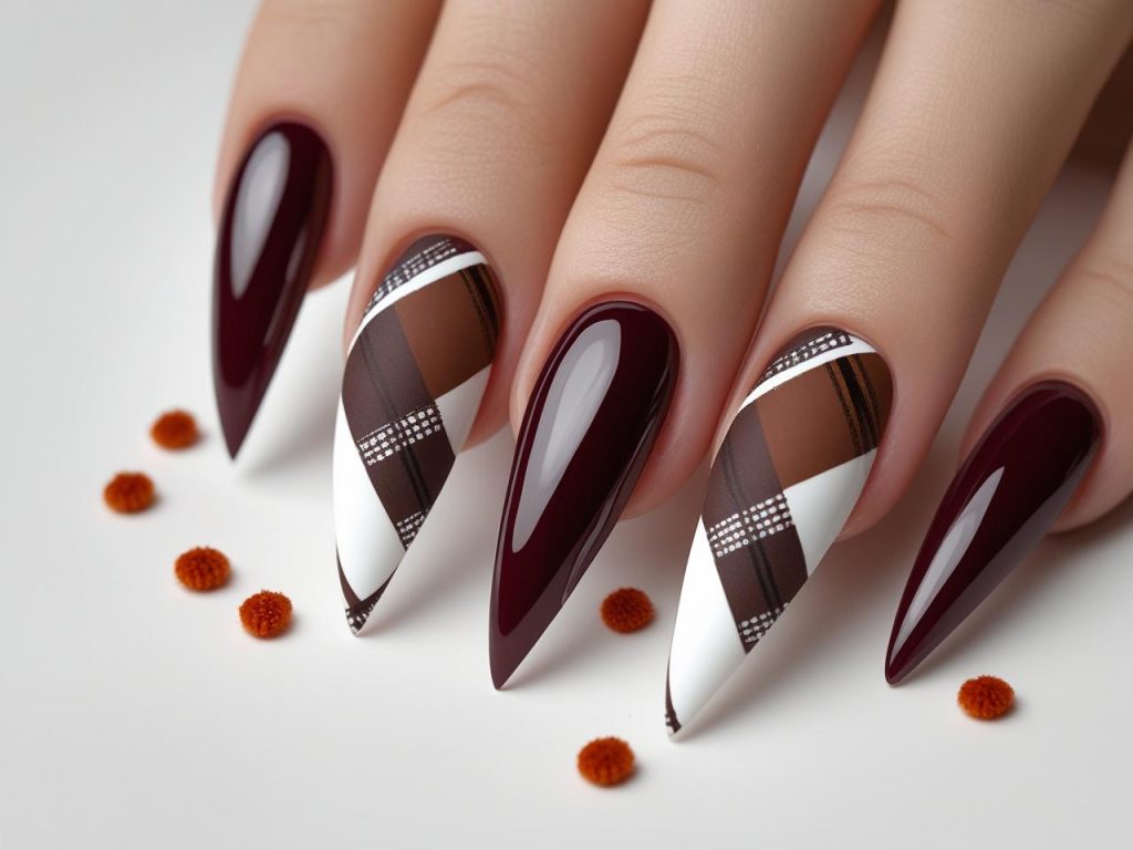  “Classic half-moon DIY nail art designs with teal accents on nude.”