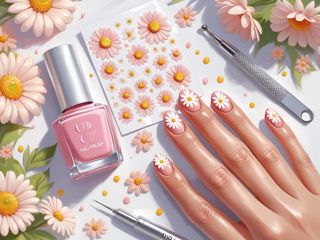 Daisy Nail Art 2025: Playful and Romantic Trends for Stunning Manicures 14 “Nail art kit for DIY daisy nail art in 2025.”