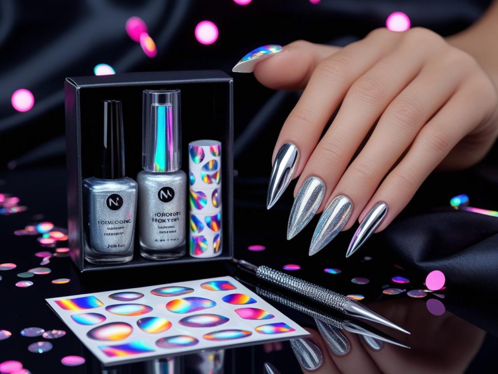  “Nail art kit for DIY trending nail designs.”