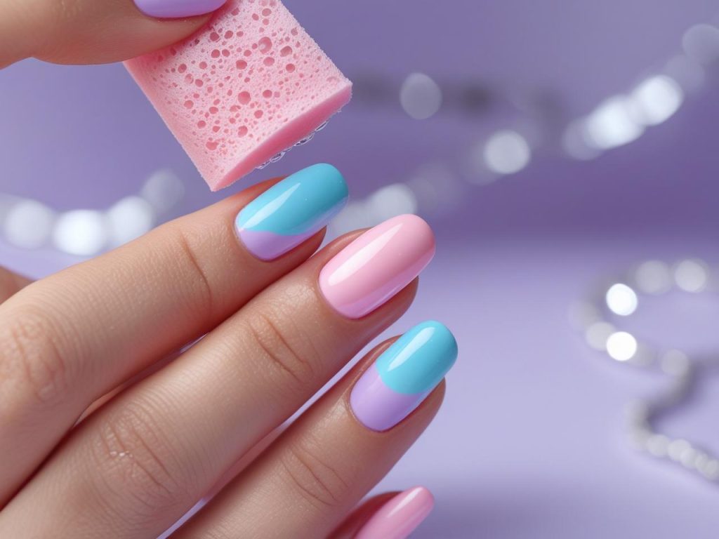  Creating aura Instagram nail trends 2025 with gradient pastel polish.