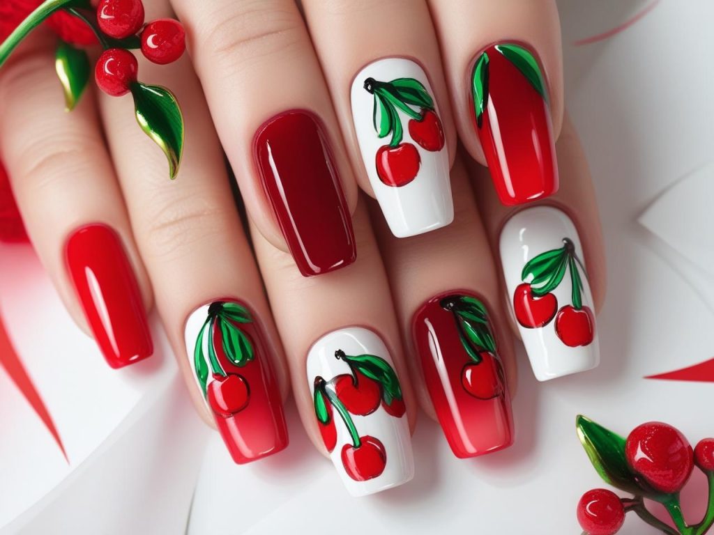 Cherry Nails 2025: Playful and Bold Trends for Stunning Manicures 11 “Creating ombre cherry nail designs for 2025 inspiration.”