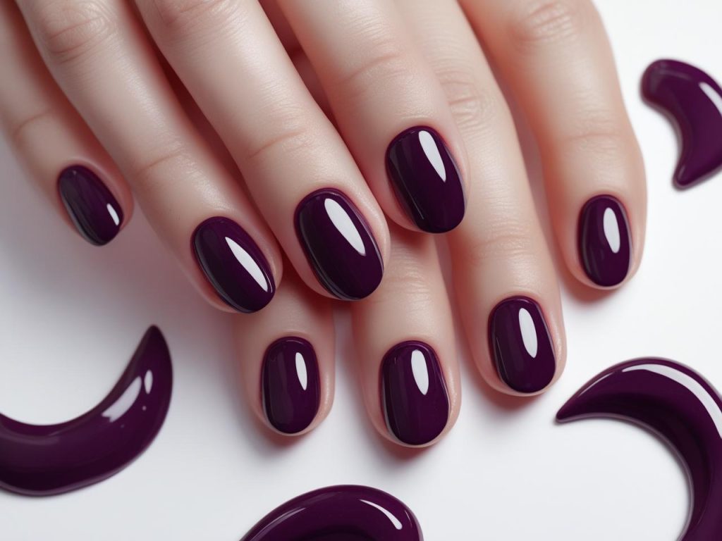 Purple Nail Designs 2025: Vibrant and Regal Trends for Stunning Manicures 4 “Plum gloss nail designs with deep plum finish for 2025.”