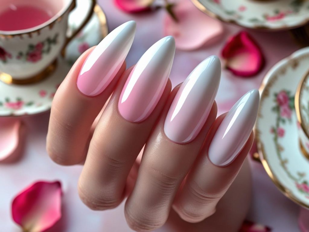 Baby Boomer Nails: Timeless and Pinterest-Worthy Manicures to Love 5 Soft pink-to-white gradient baby boomer nails with smooth transition.