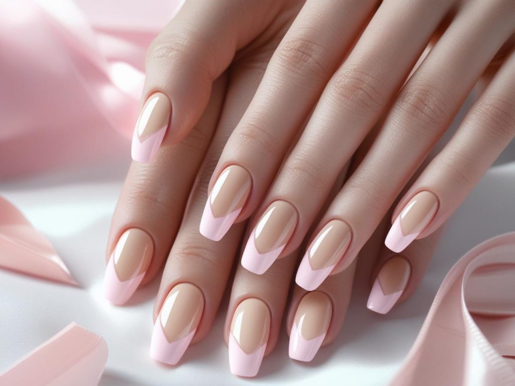 French Manicure 2025: Timeless and Chic Trends for Stunning Nails 8 “Colored tip French manicure designs with pastel pink tips for 2025.”