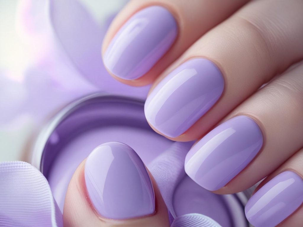 “Classic pastel summer nail designs with lavender polish for 2025.”