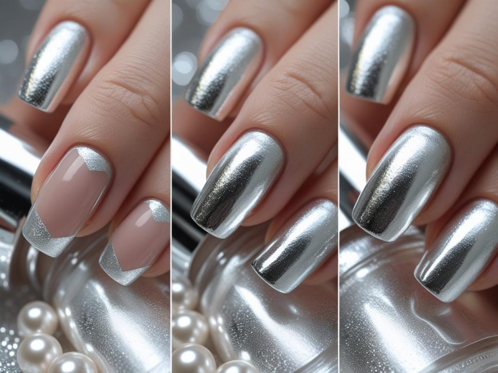  “DIY silver foil nail tutorial for 2025 trends.”