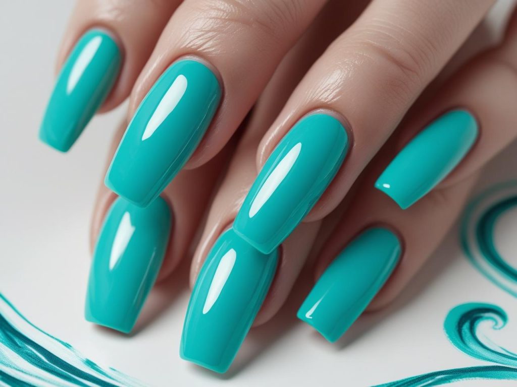 Beach Vibes Nails 2025: Coastal and Breezy Trends for Stunning Manicures 5 “Classic ocean beach vibes nail designs with turquoise polish for 2025.”