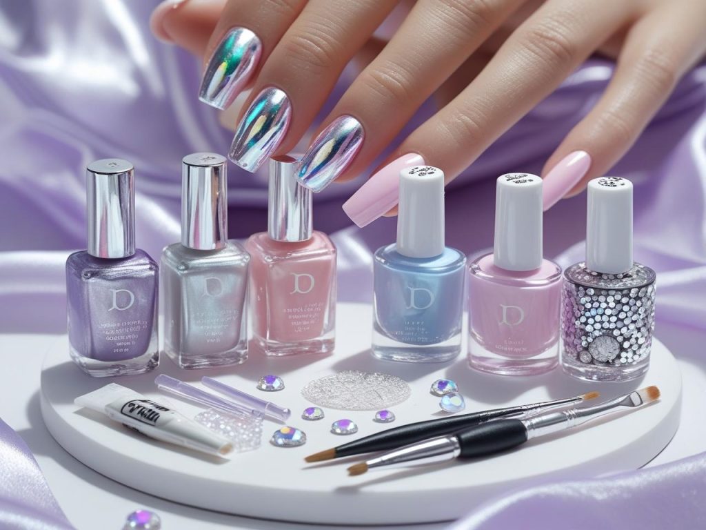  Nail art kit with polish and tools for 2025 Instagram nail trends.