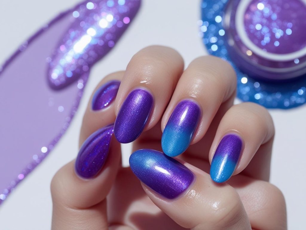 “Creating aura glow trending nail designs for inspiration.”