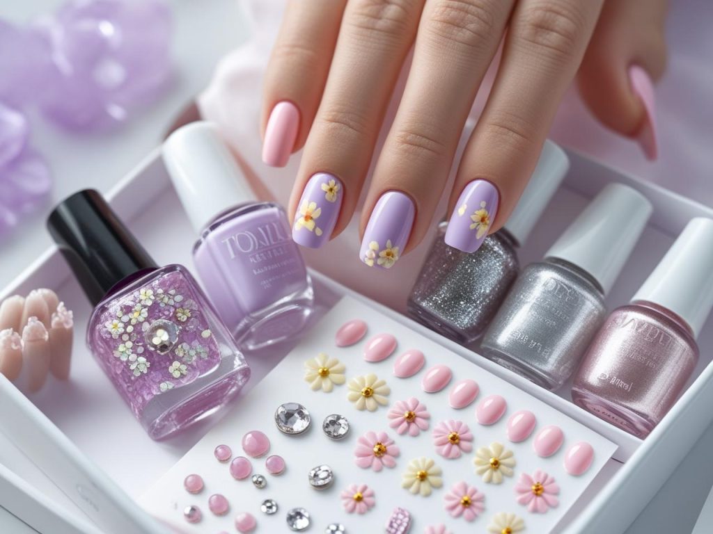 Pastel Nail Designs 2025: Soft and Chic Trends for Stunning Manicures 13 Nail art kit with polish and tools for 2025 pastel nail designs