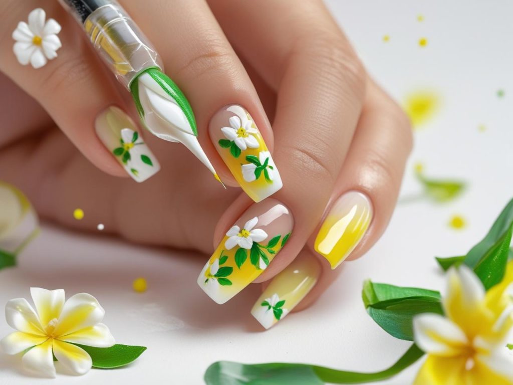 Floral Summer Nails 2025: Bright and Romantic Trends for Stunning Manicures 12 Creating ombre floral summer nail designs for 2025 inspiration