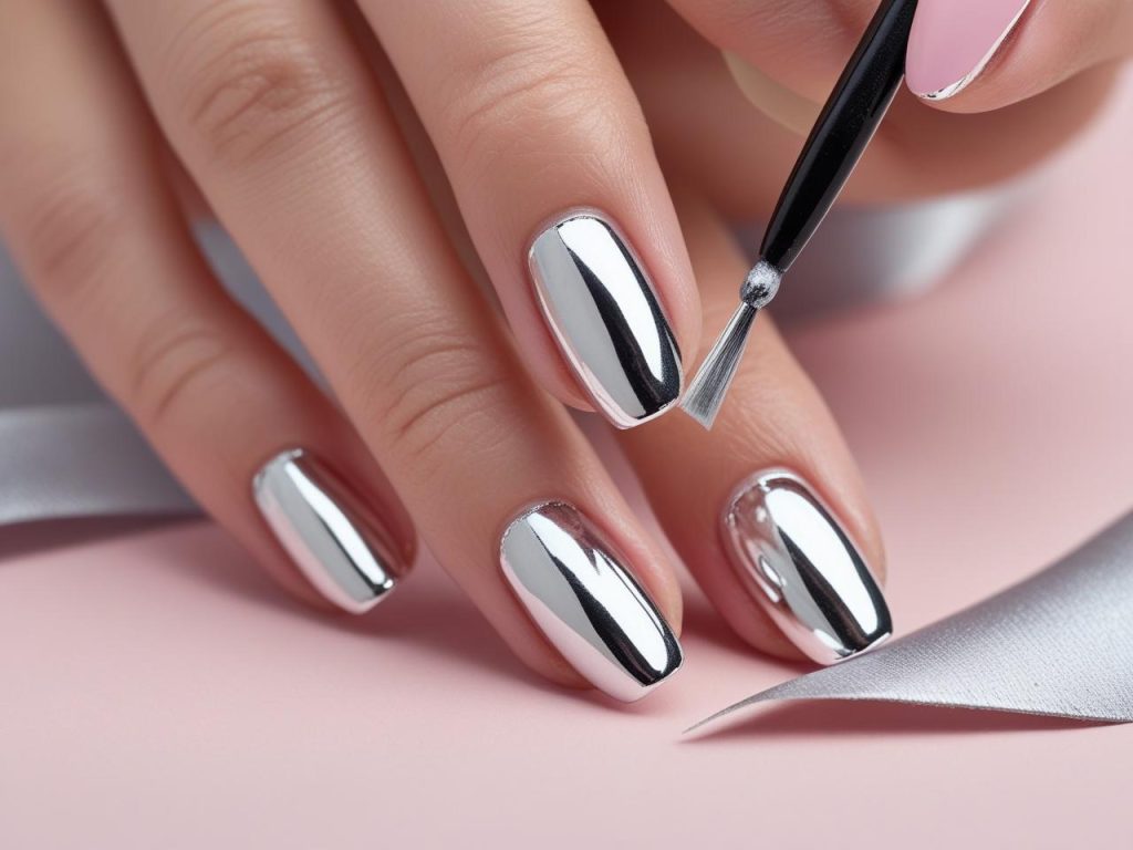 “Creating silver French tip nail designs for 2025 inspiration.”