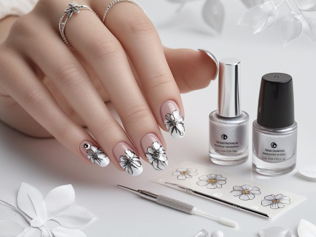  “Nail art kit for DIY silver nail designs in 2025.”