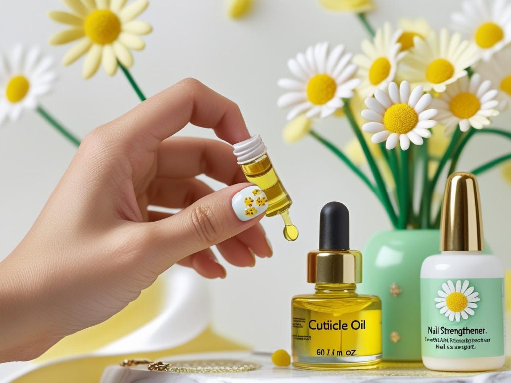 Daisy Nail Art 2025: Playful and Romantic Trends for Stunning Manicures 15 “Applying cuticle oil for flawless daisy nail art in 2025.”