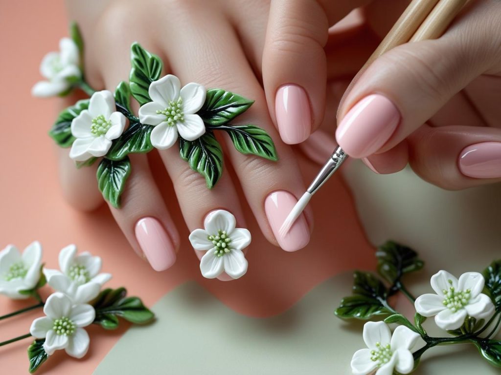 Floral Summer Nails 2025: Bright and Romantic Trends for Stunning Manicures 6 Creating classic floral summer nail designs for 2025 inspiration.